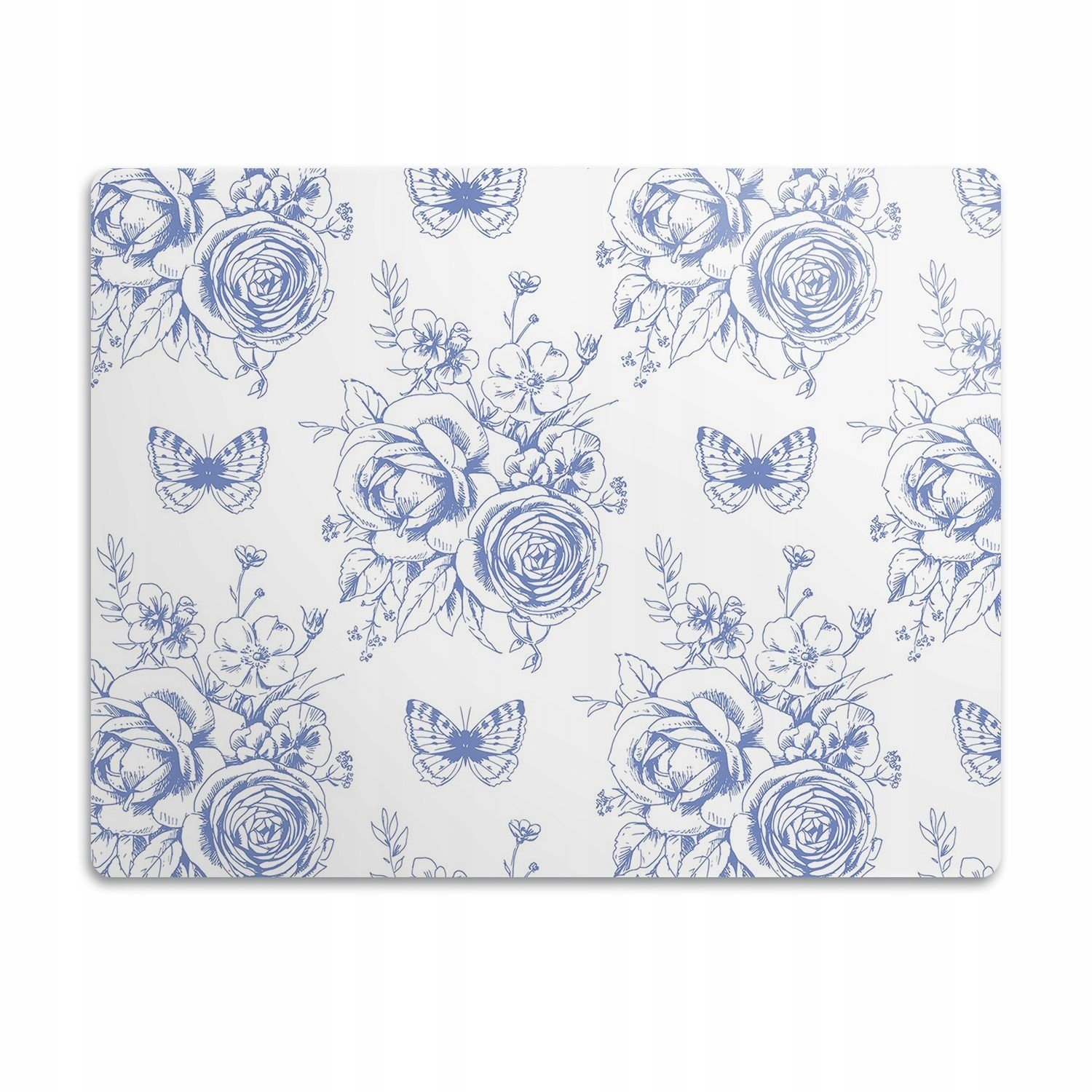 Vodotěsná podložka pod misku Květiny a motýli 90x60cm