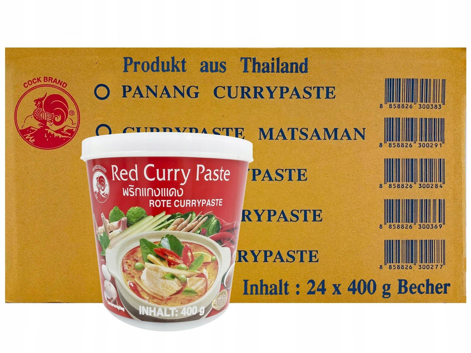 Kari Pasta Červený Cock Brand 400G X 24 Karton