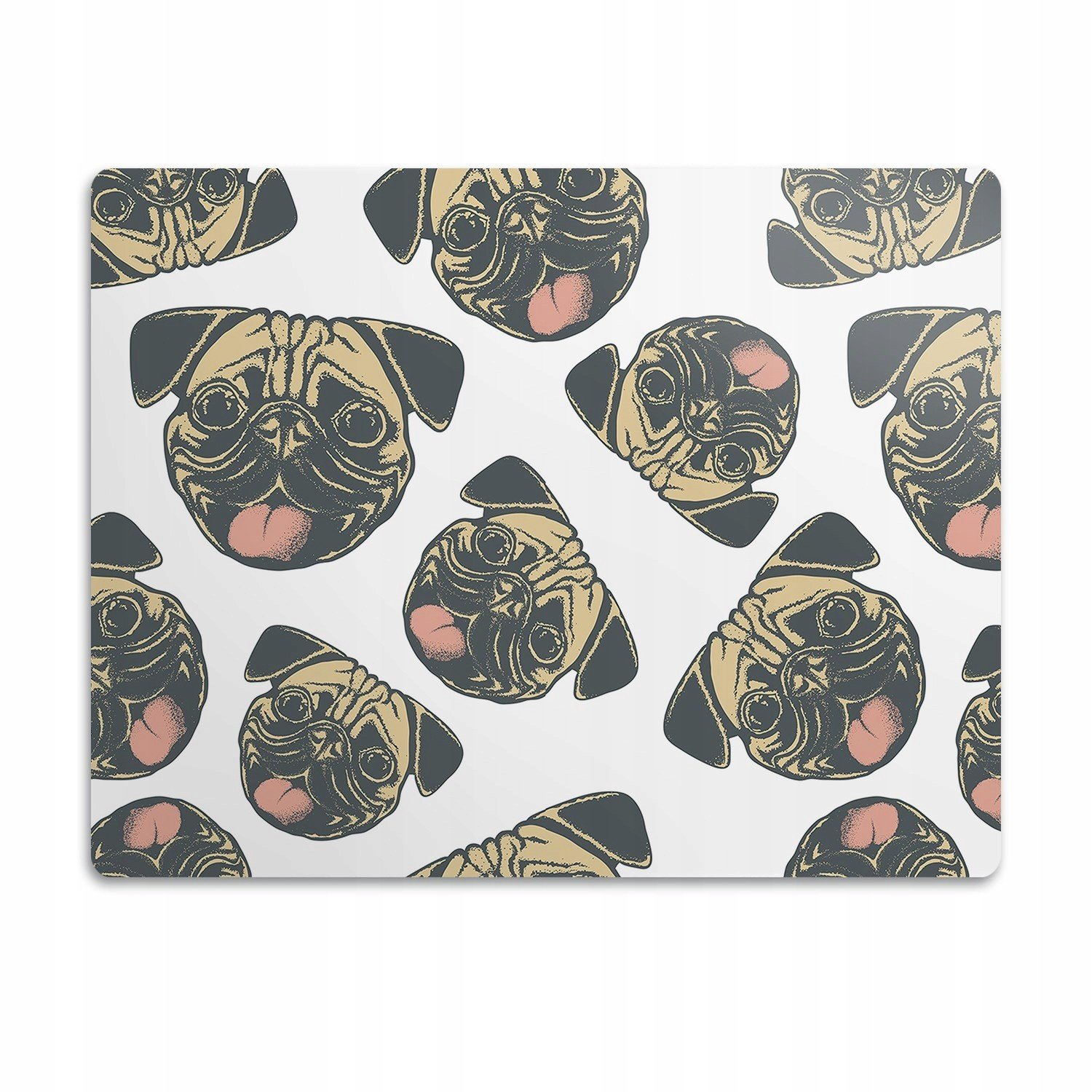 Vodotěsná podložka pod misku pro psa Psi mopslíci 90x60