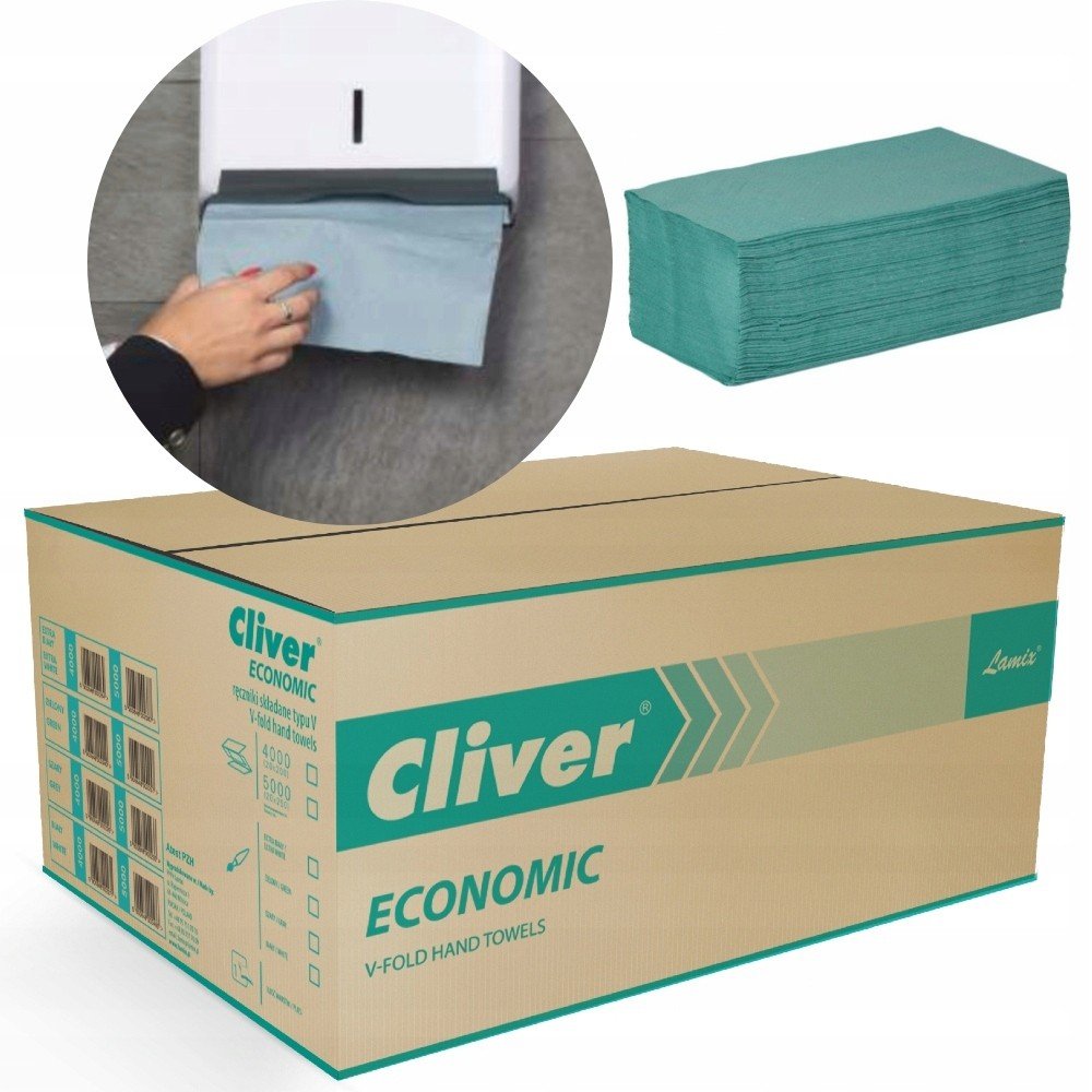 Papírové ručníky Zz zelené 4000 cliver economic