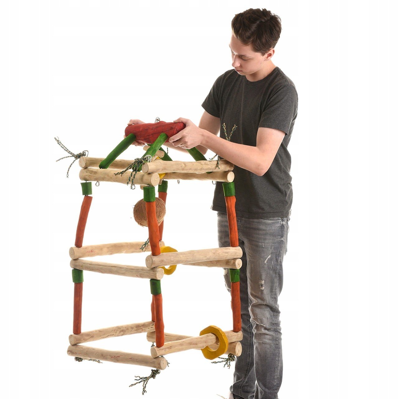 Dřevěná věž Java Gym XXL hřiště pro papoušky