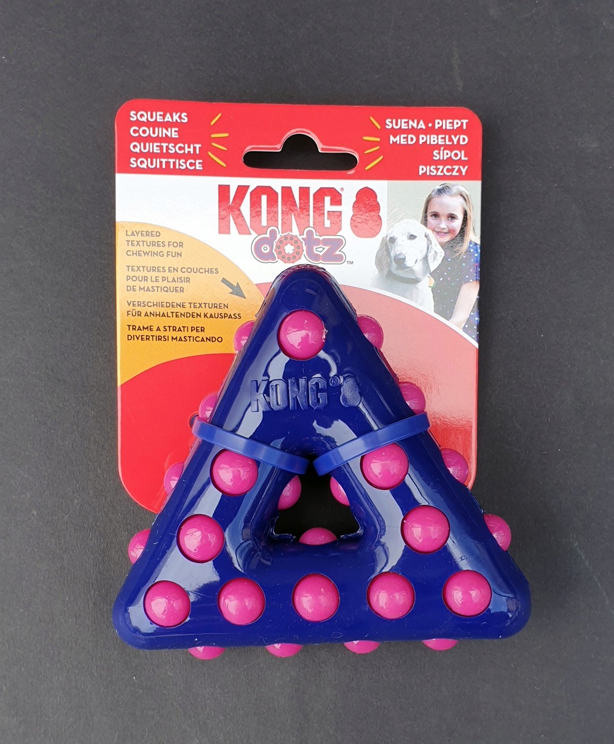 Kong Dotz Triangle S hračka pro psa trojúhelník