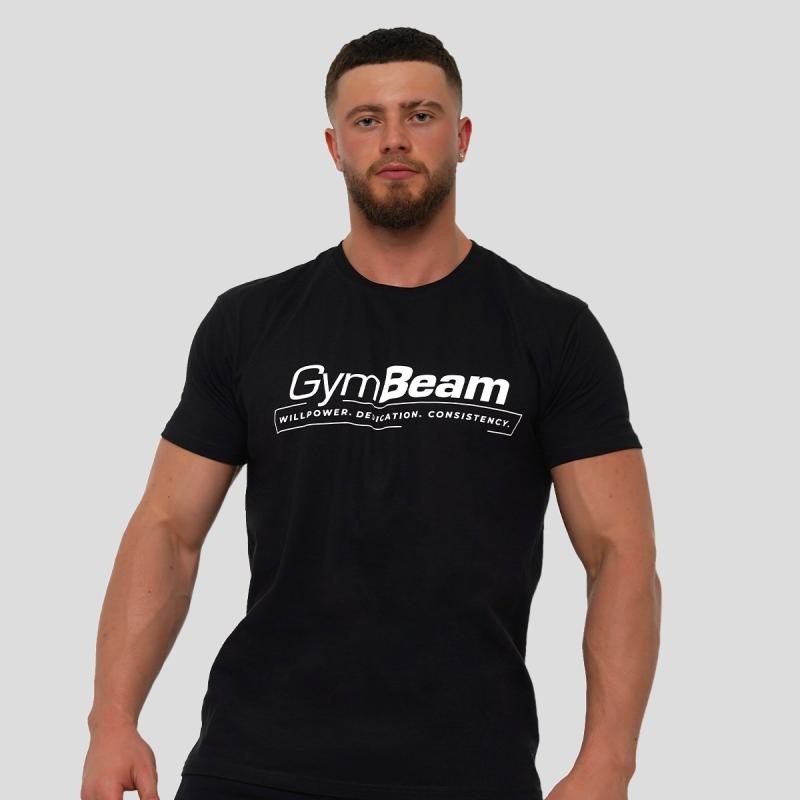 GymBeam Tričko Willpower Black