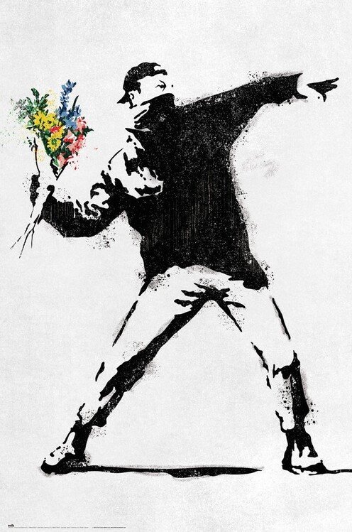 GRUPO ERIK Plakát, Obraz - Banksy - The Flower Thrower, ( x  cm)