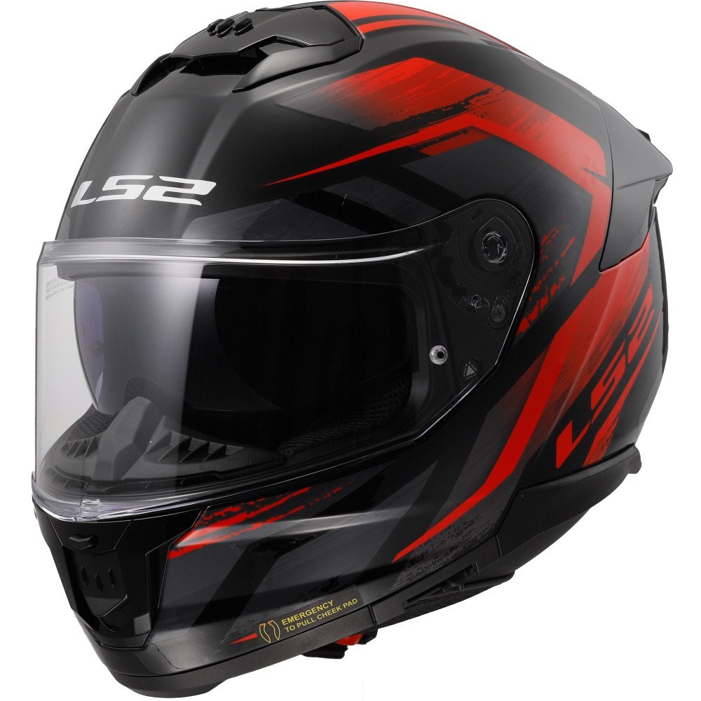 LS2 FF808 Stream II Fury Black Red XS (53-54)