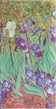 Diář Paperblanks 12M 2024 Van Gogh’s Irises Slim HOR