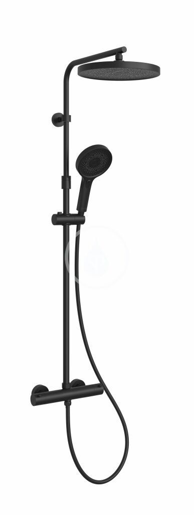 Kielle Oudee Sprchový set s termostatem, 260 mm, 3 proudy, matná černá 20602014