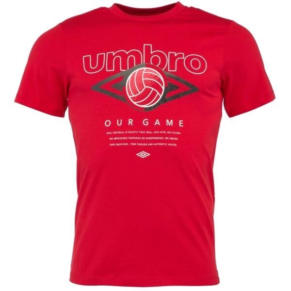 Umbro FW RETRO FOOTVALL GRAPHIC TEE Pánské triko, červená, velikost XL