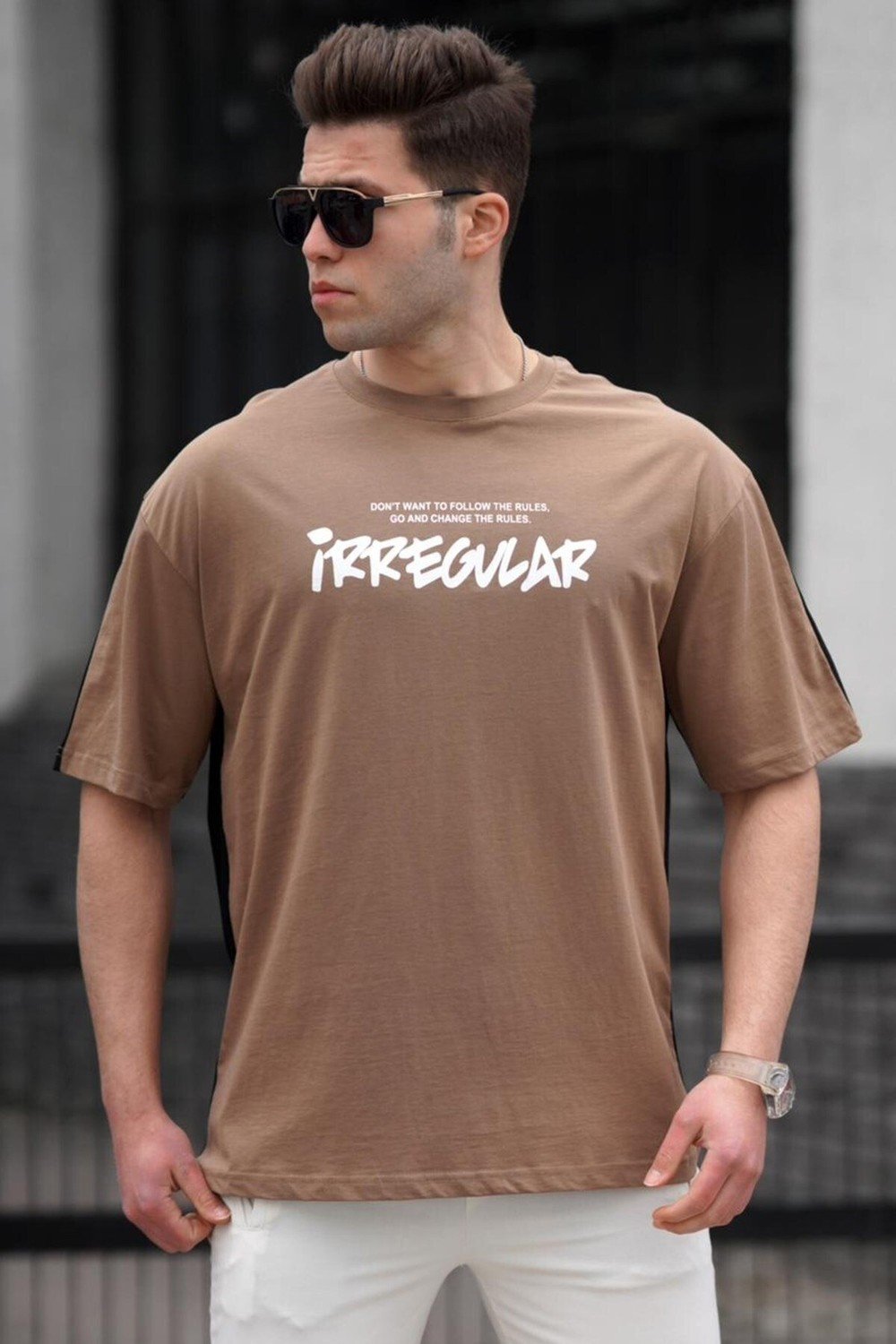 Madmext T-Shirt - Brown - Regular fit