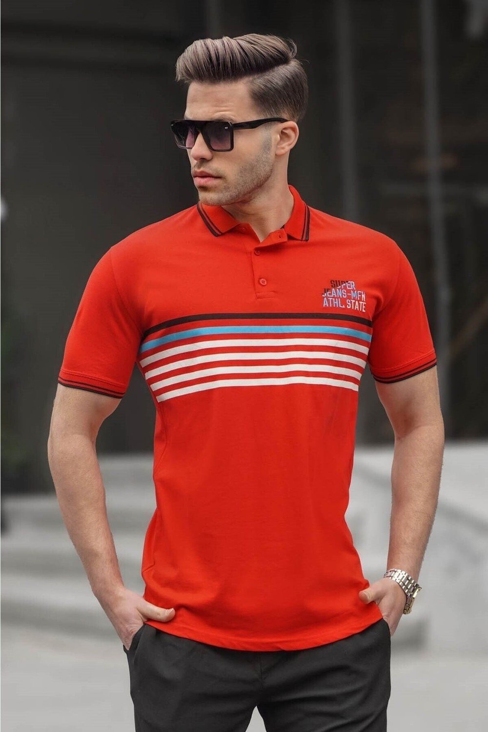 Madmext Polo T-shirt - Red - Regular fit