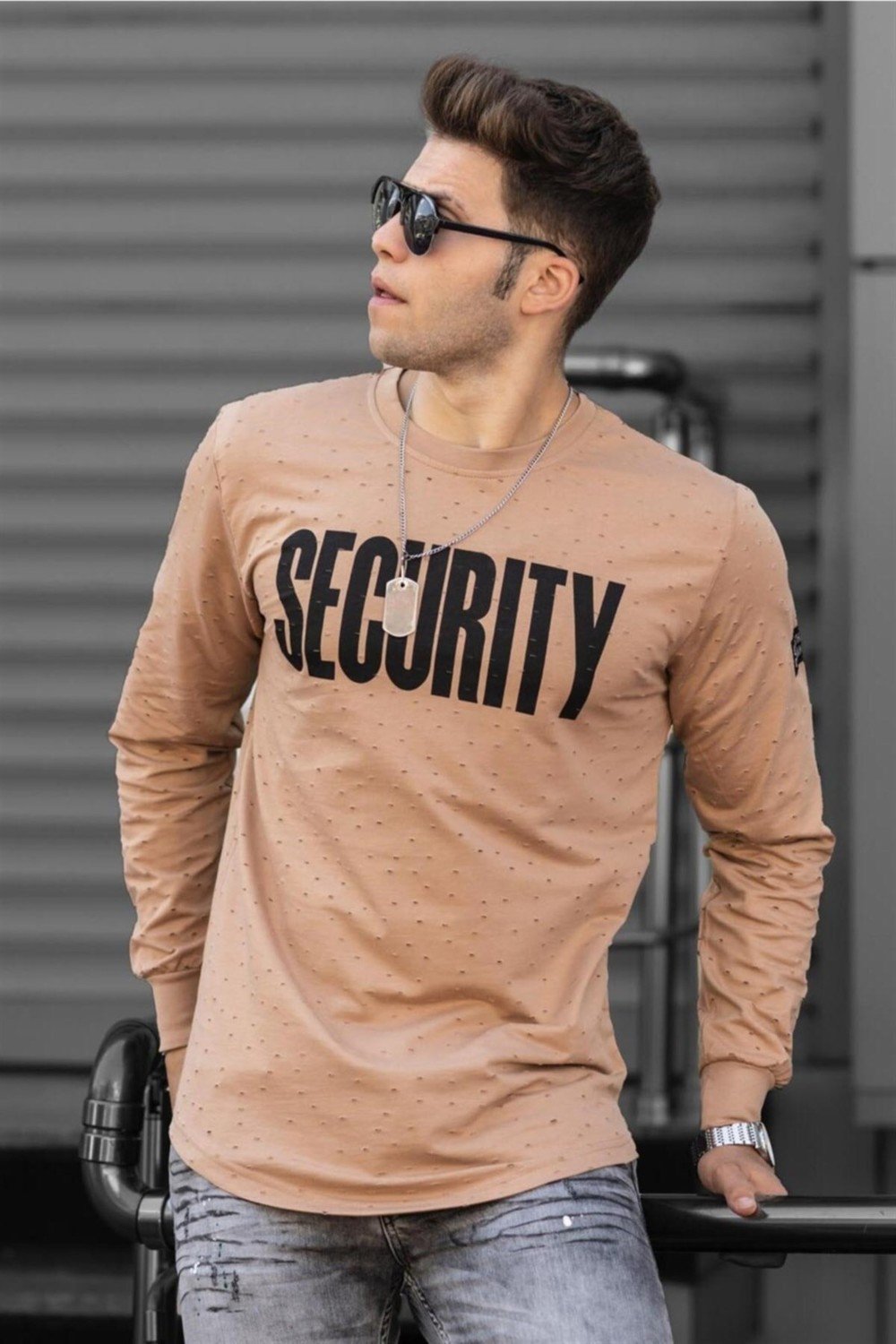 Madmext Sweatshirt - Brown - Regular fit