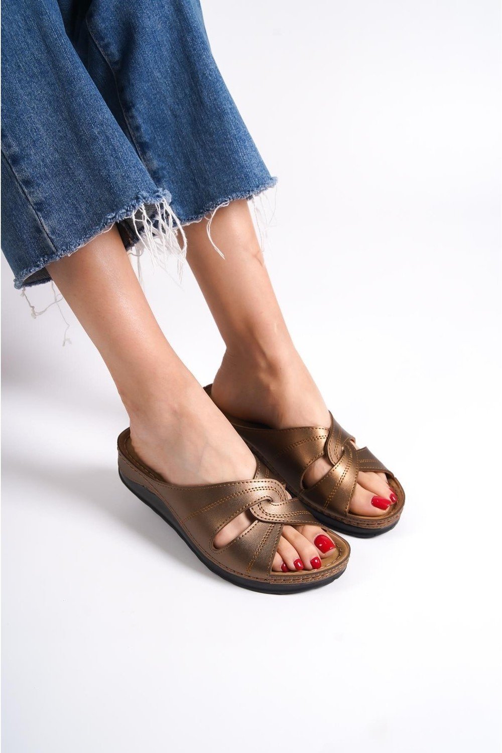 Capone Outfitters Mules - Metallic - Flat