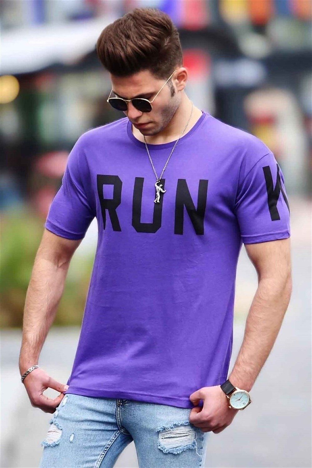 Madmext T-Shirt - Purple - Regular fit