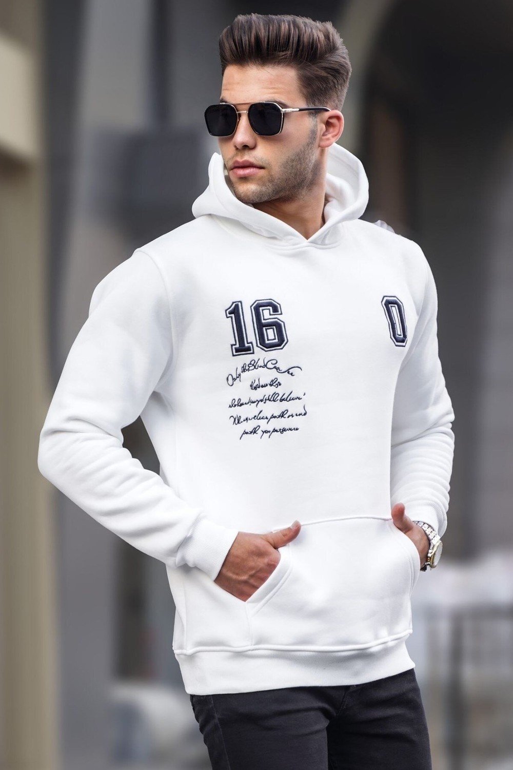 Madmext Sweatshirt - White - Regular fit