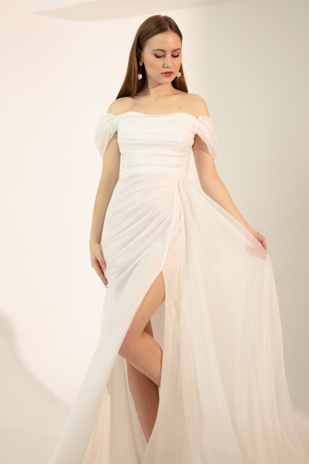 Lafaba Evening & Prom Dress - White - Wrapover