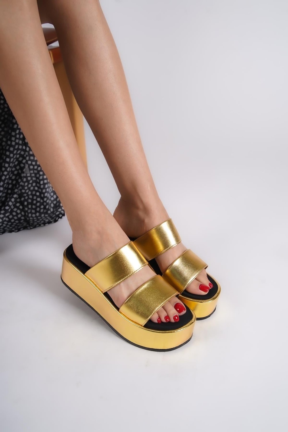 Capone Outfitters Mules - Gold - Block