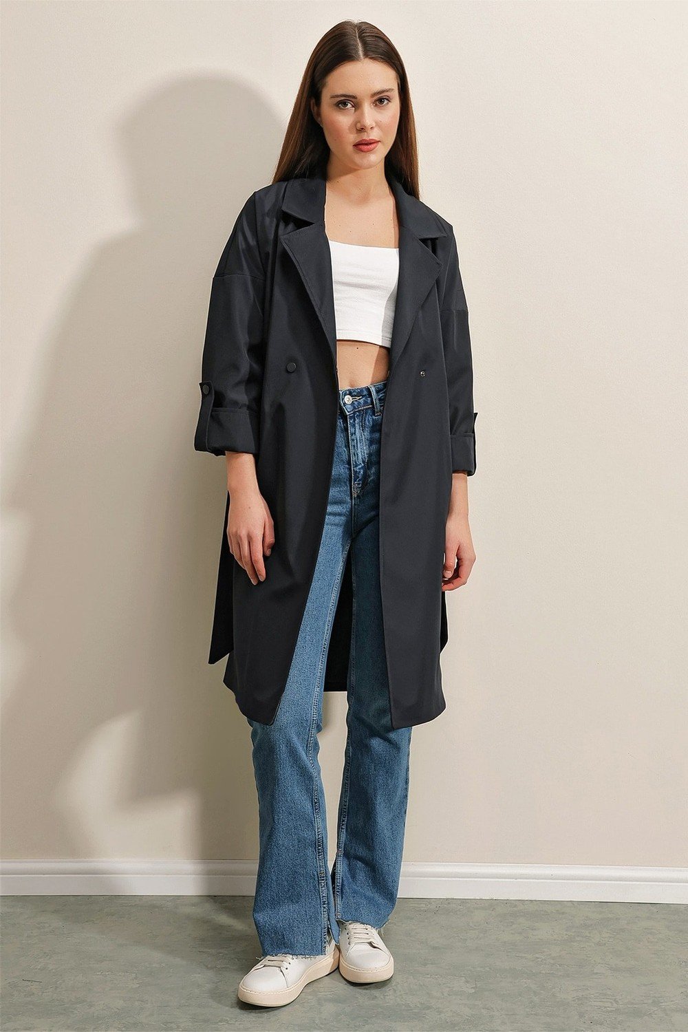 Bigdart Trench Coat - Dunkelblau - Double-breasted