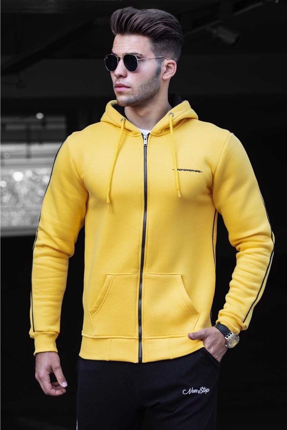 Madmext Sweatshirt - Yellow - Regular fit