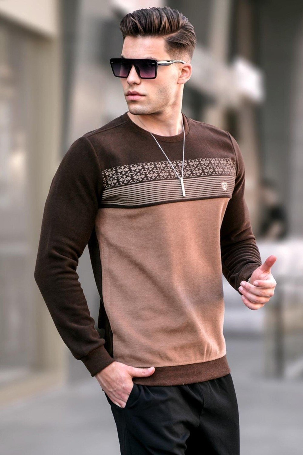 Madmext Sweater - Brown - Regular fit