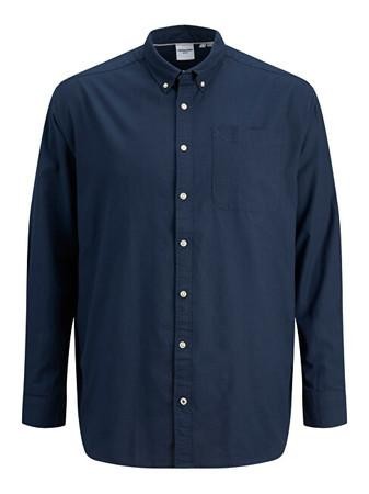 Jack&Jones PLUS Pánská košile JJEOXFORD Slim Fit 12190444 Navy Blazer PLUS SIZE 6XL