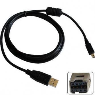 Logo USB kabel (2.0), USB A samec - 8-pin samec, 31179, 1.8m, černý, blistr, MINOLTA