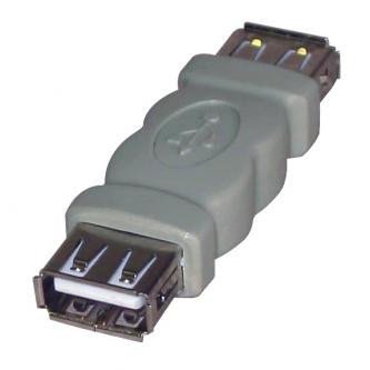 USB spojka, (2.0), USB A samice - USB A samice, šedá, Logo blistr 29241