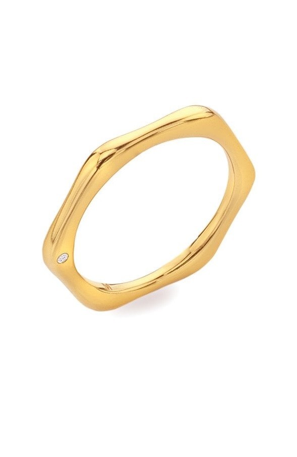 Hot Diamonds Minimalistický pozlacený prsten s diamantem Jac Jossa Soul DR251 51 mm
