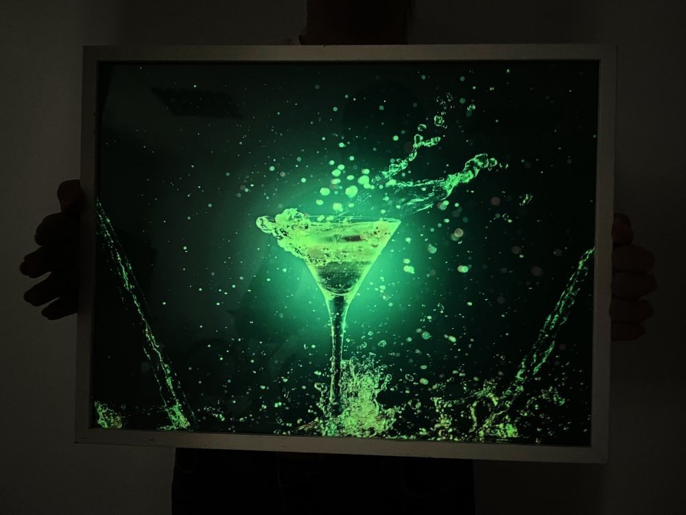 Obrázek svítící ve tmě - Motiv Cocktail splash Formát A4 - Kód: 04943