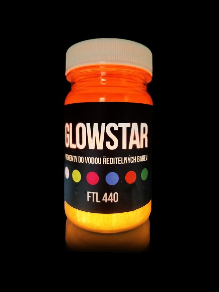 Fotoluminiscenční pigment oranžový FTL 440 do vodou ředitelných barev Sáček 20 g - Kód: 13157