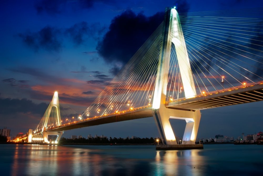 Obrázek svítící ve tmě - Motiv Haikou Century Bridge Formát A4 - Kód: 04940