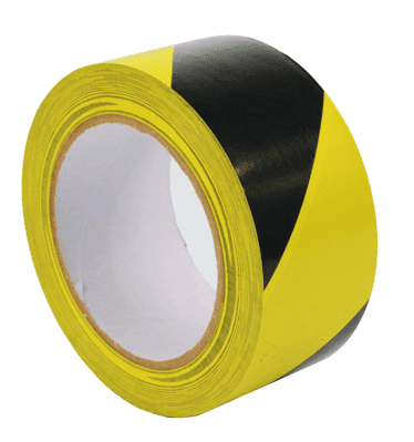 Bezpečnostní páska - šrafovaná High quality žlutočerná, pravostranné šrafování - 50 mm x 33 m - Kód: 14293