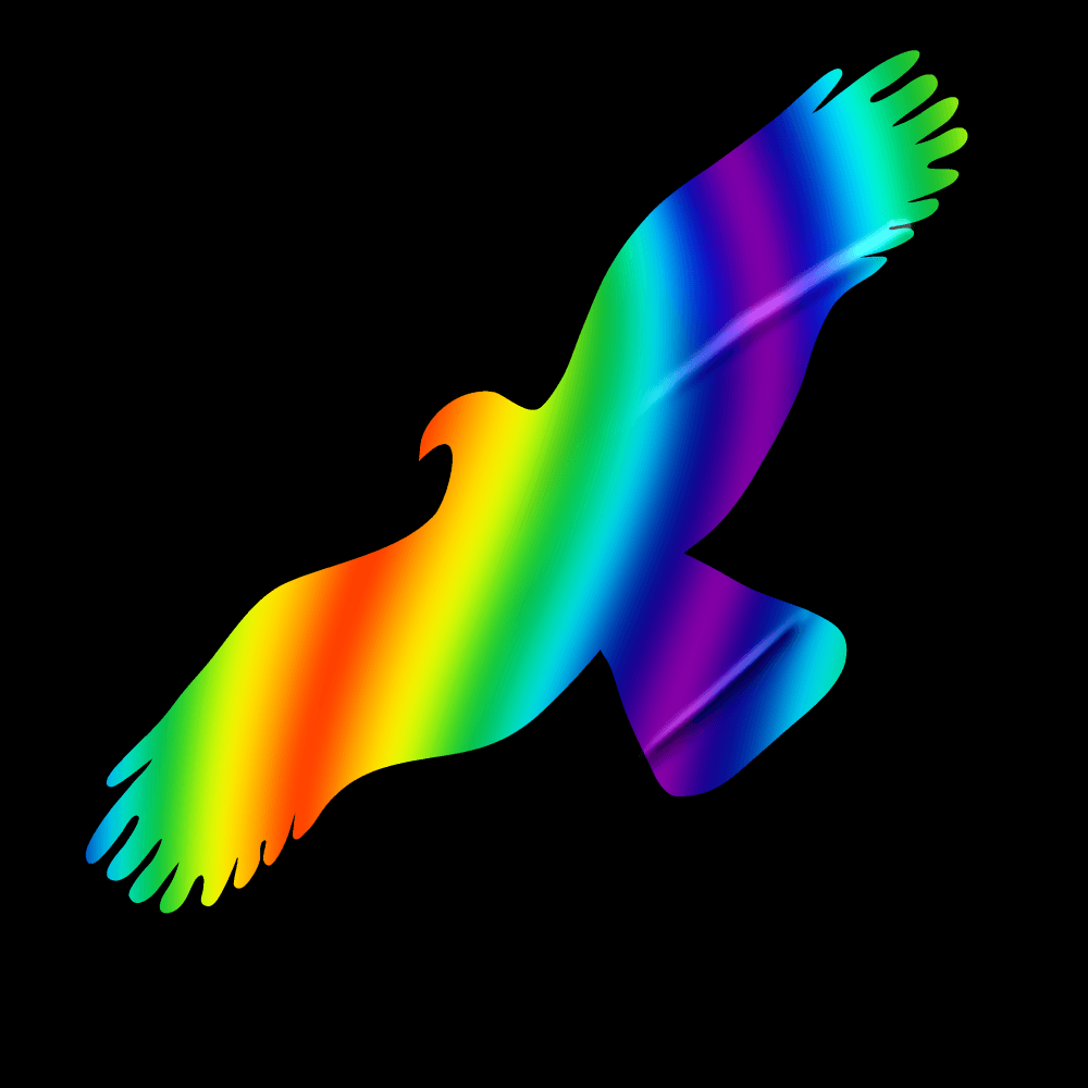 Silueta dravce Direct rainbow proti narážení ptáků do oken z holografické fólie Silueta dravce z holografické folie Fantasy rainbow (65 x 150 mm tl. 0,065 mm)  - kód: 24599