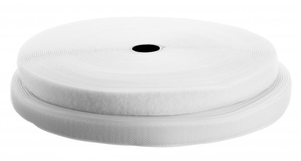 Nízkoprofilový suchý zip pro našití, BÍLÝ Nízkoprofilový suchý zip pro našití, BÍLÝ, 20 mm x 25 m, Kód: 25732