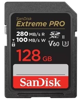 SanDisk Extreme PRO 128GB V60 UHS-II 280/100MBs