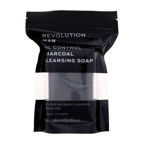 Revolution Man Oil Control Charcoal Cleansing Soap 200 g čisticí mýdlo proti mastnotě a ucpaným pórům pro muže