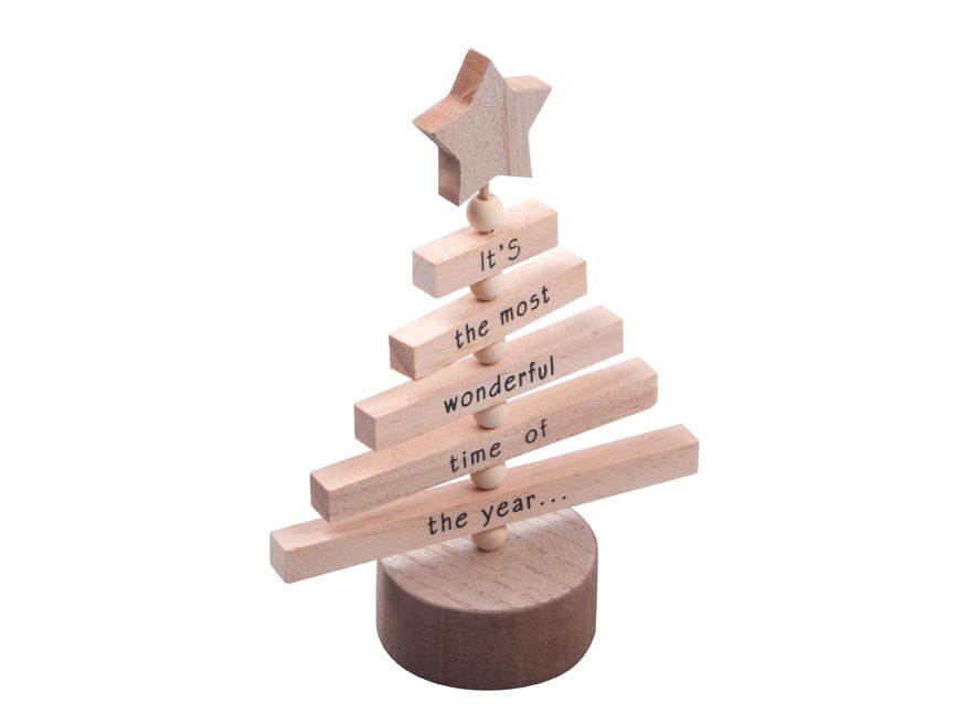 MFP 8886376 Stromeček dřevěný s hvězdou přírodní