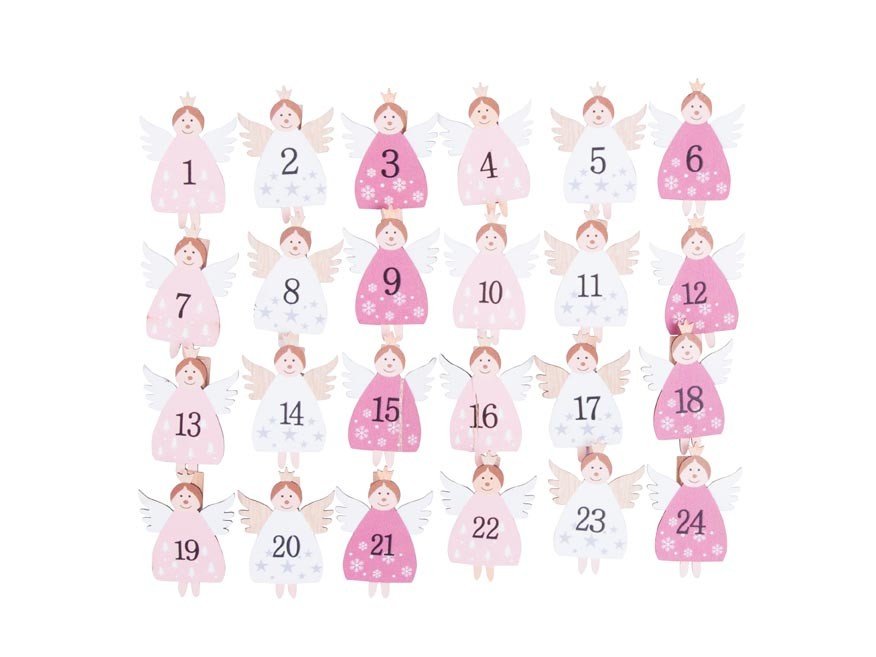 MFP 8886380 Kolíček dřevěný adventní kalendář andílci