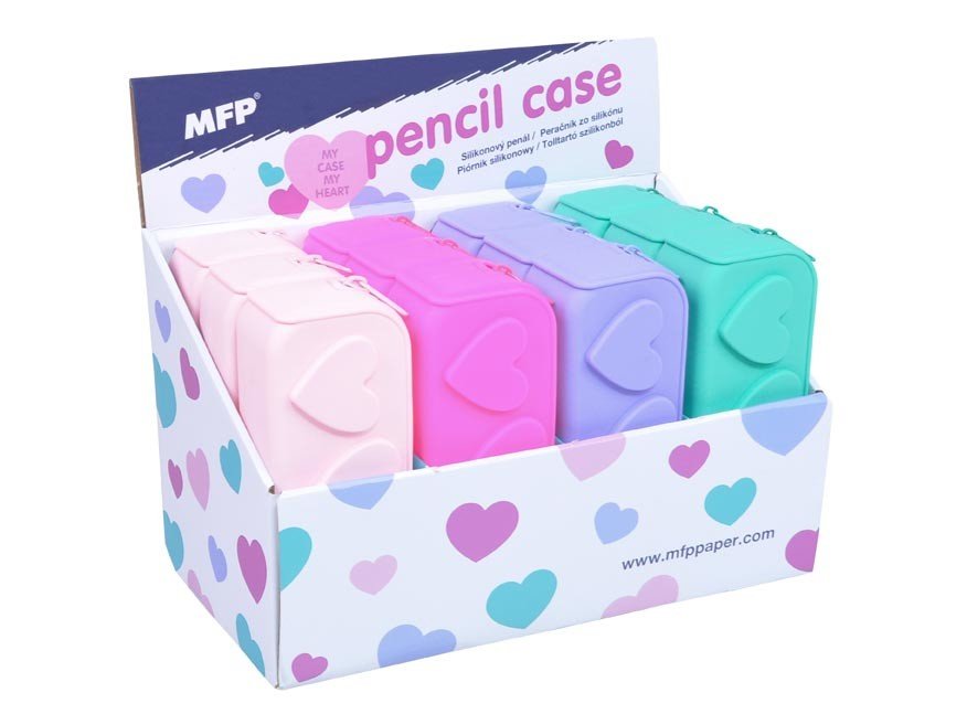 MFP 8071299 Penál silikonový srdce mix