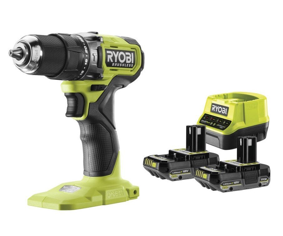 Ryobi RPD18BL1-2C20S ONE+ aku příklepový vrtací šroubovák 2x2.0Ah