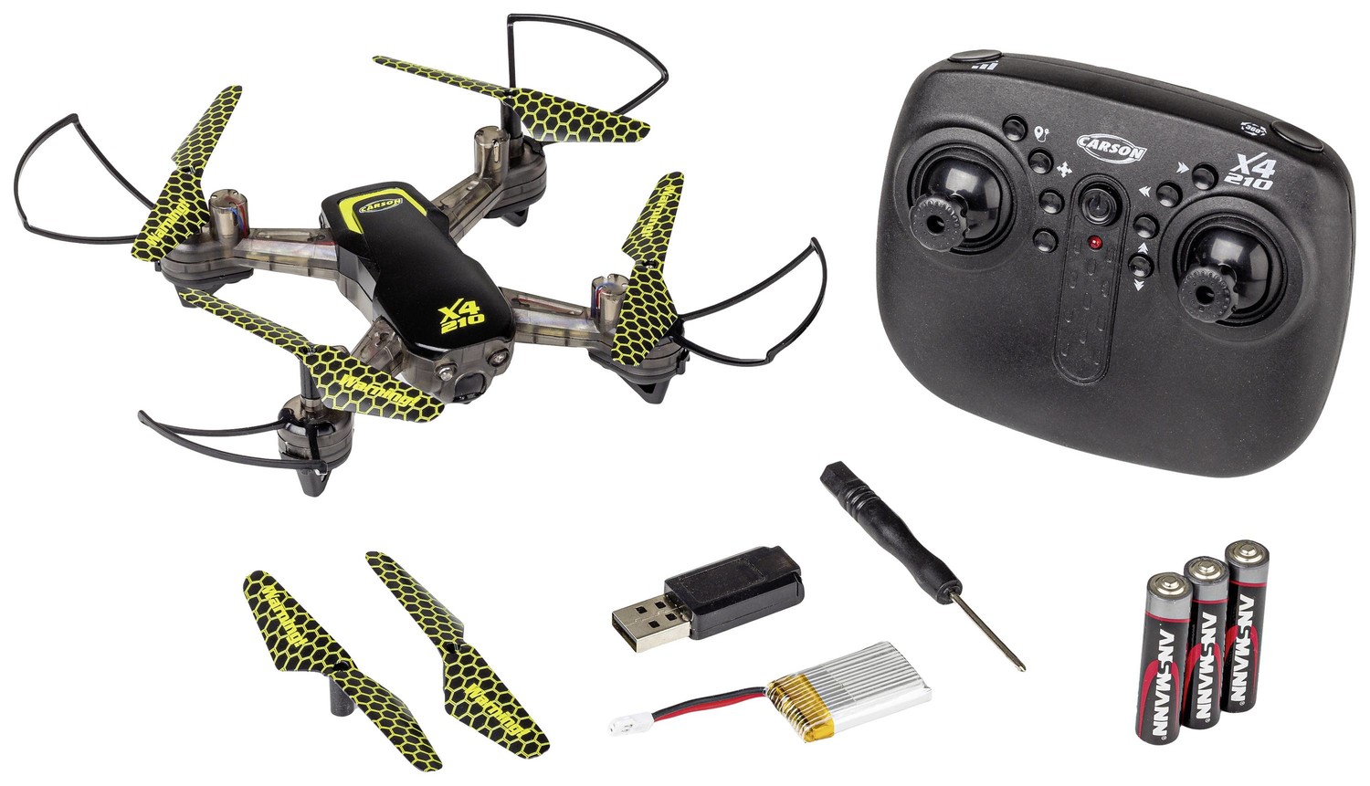 Carson Modellsport X4 Quadcopter 210-LED dron RtF
