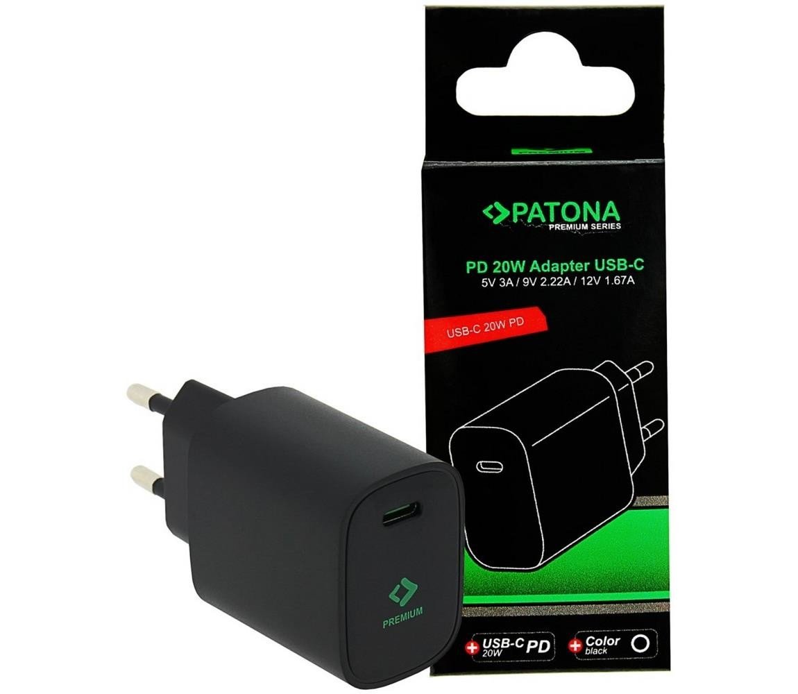 PATONA PATONA - Nabíjecí adaptér USB-C Power delivery 20W/230V černá