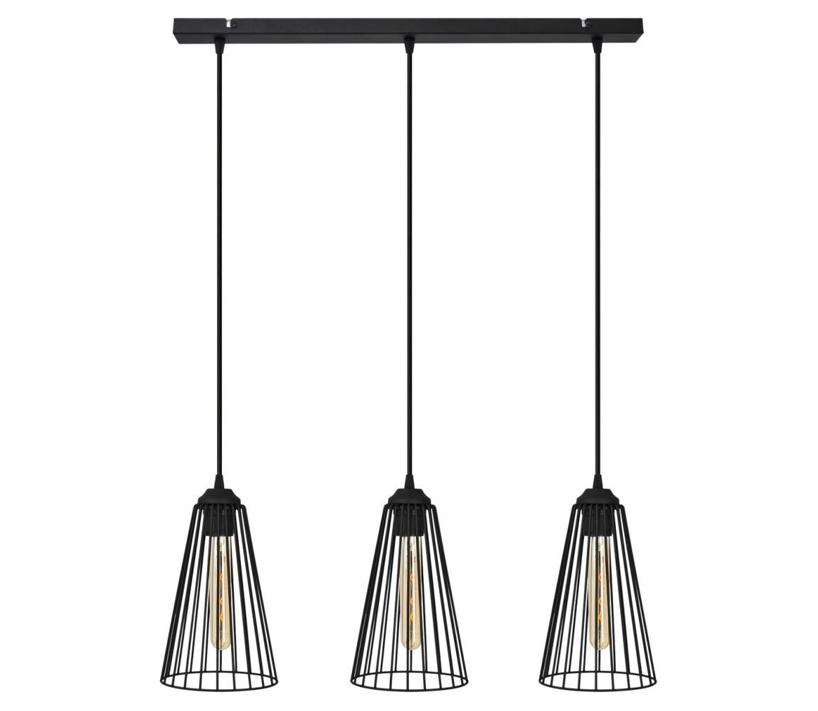 Lustr na lanku TORRI 3xE27/15W/230V černá