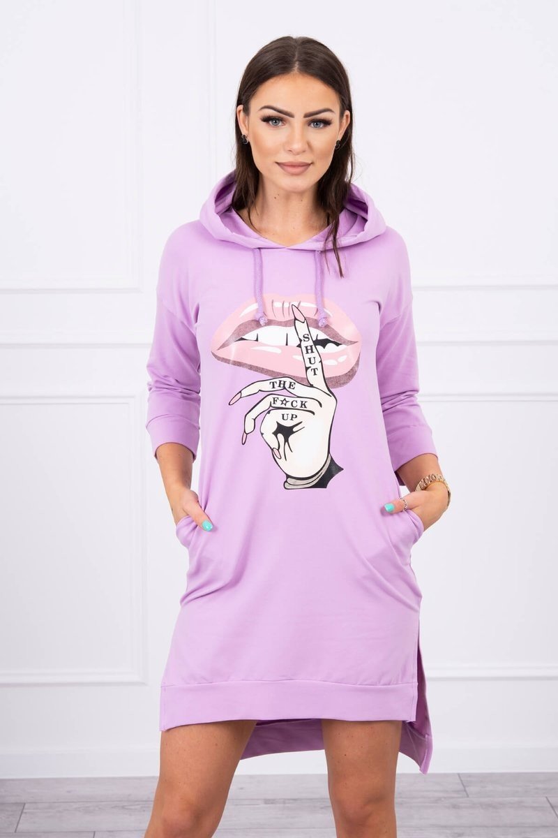 Kesi Dámské mikinové šaty Essylott fialová Univerzální