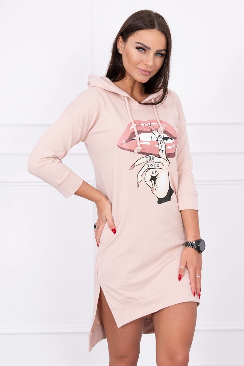 Kesi Dámské mikinové šaty Essylott tmavě pudrová růžová Univerzální