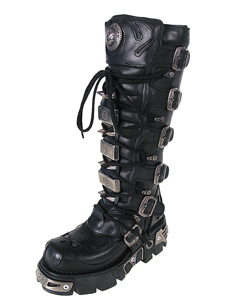 boty kožené dámské - High Vampire Boot (161-S1) Black - NEW ROCK - M.161-S1 36