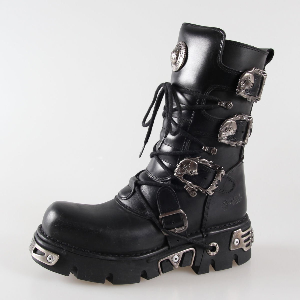 boty kožené dámské - Metal Boots (391-S1) Black - NEW ROCK - M.391-S1 36