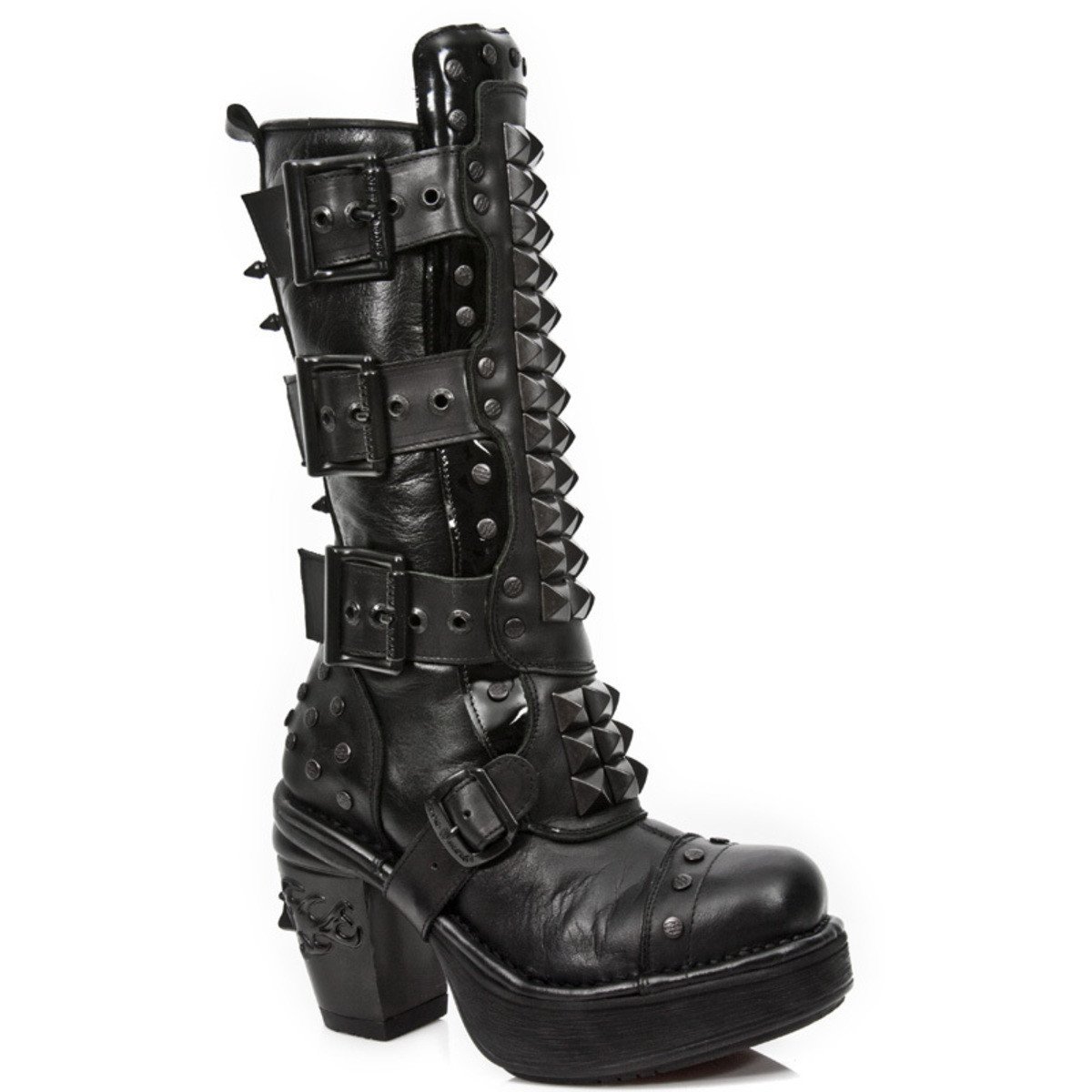 boty na podpatku - Itali Negro - NEW ROCK - M.8342-C8 37