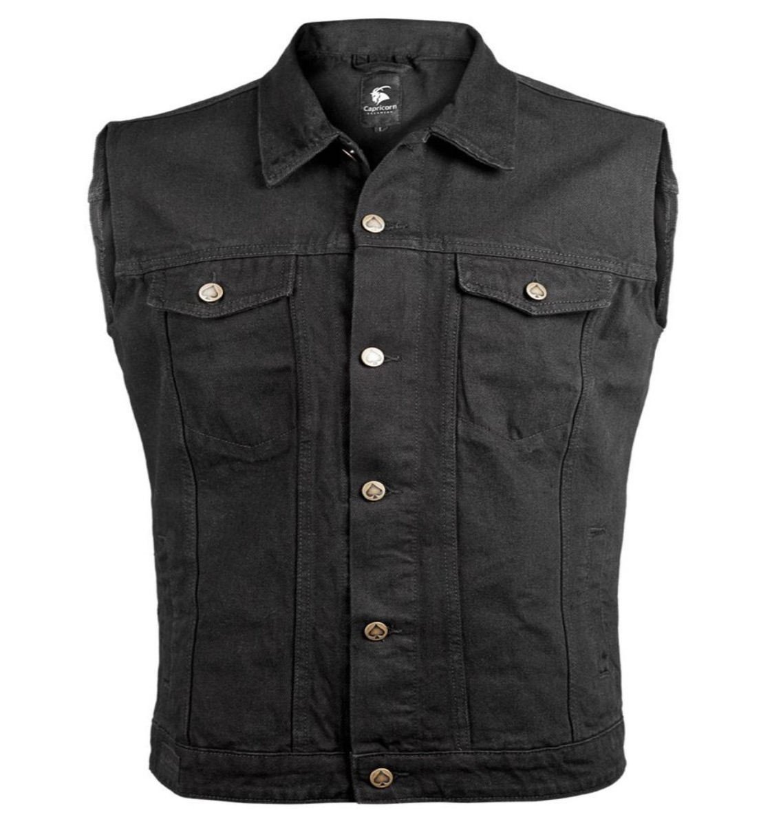 vesta pánská CAPRICORN ROCKWEAR - Denim Black - Oversize 4XL