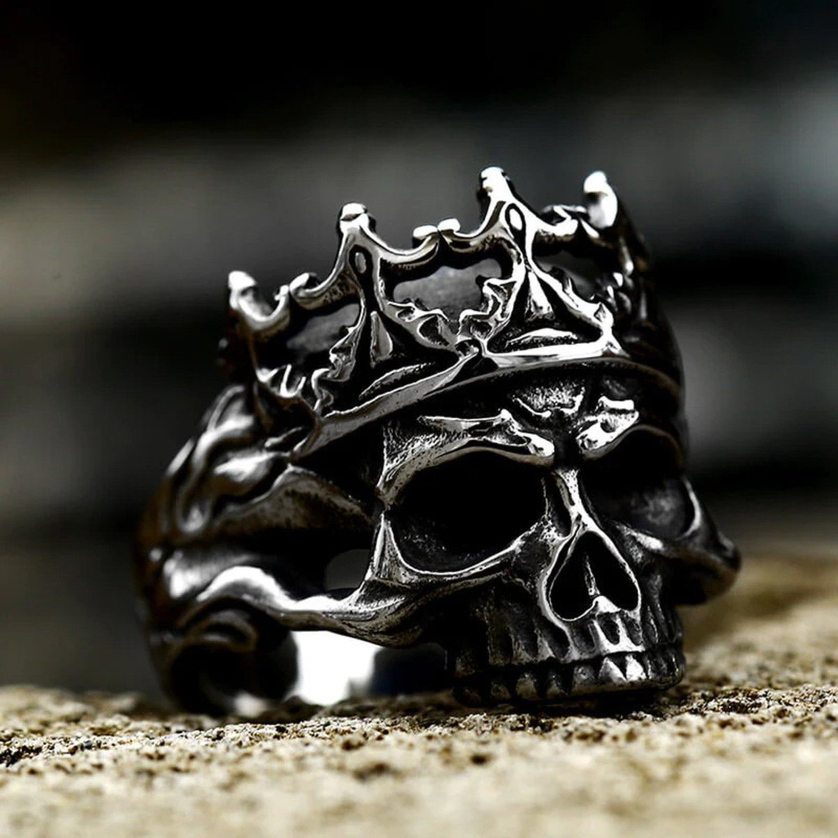prsten Skeleton King Crown Skull 8