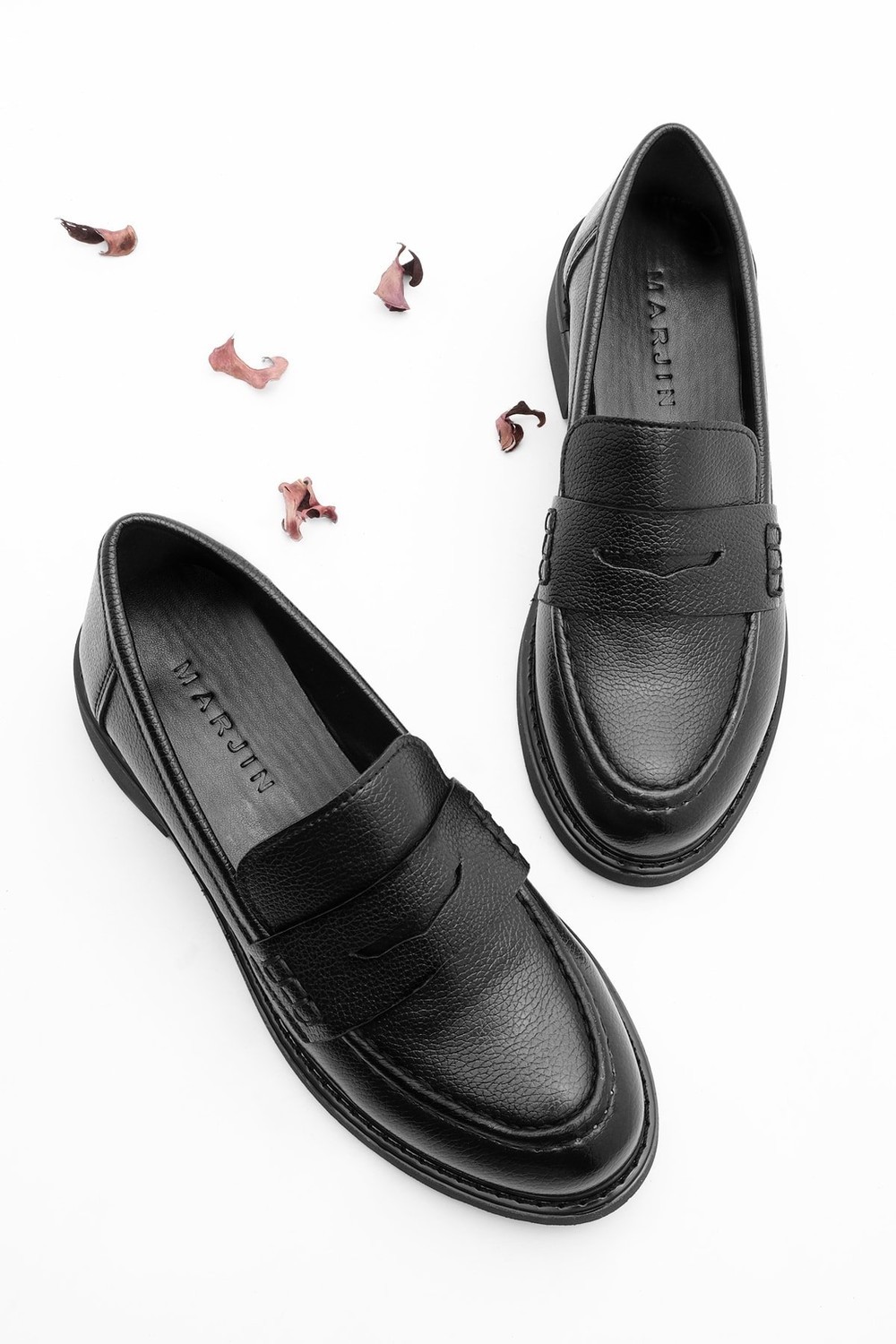 Marjin Loafer Shoes - Black - Flat
